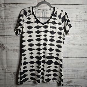 Nike Pro Black and White Patterned Shortsleeve Womens Size XL
